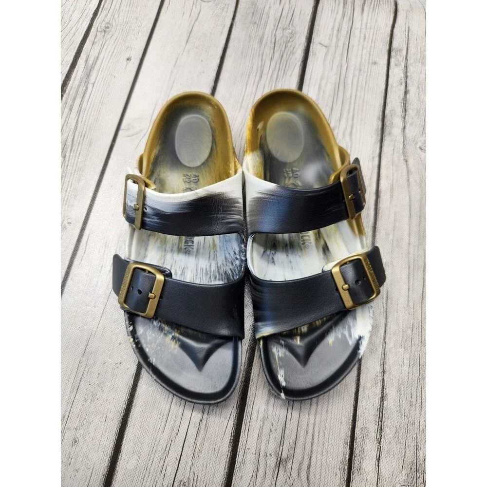 Birkenstock Arizona Essentials EVA Glamour Gold Multi Marbled Sandal 40 W9 M7